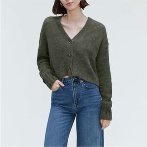 Everlane The Alpaca V-Neck Cropped Cardigan
